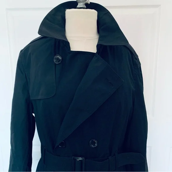 Defense Logistics Agency All Weather Lined Black Army Trench Coat 38R - Picture 2 of 12